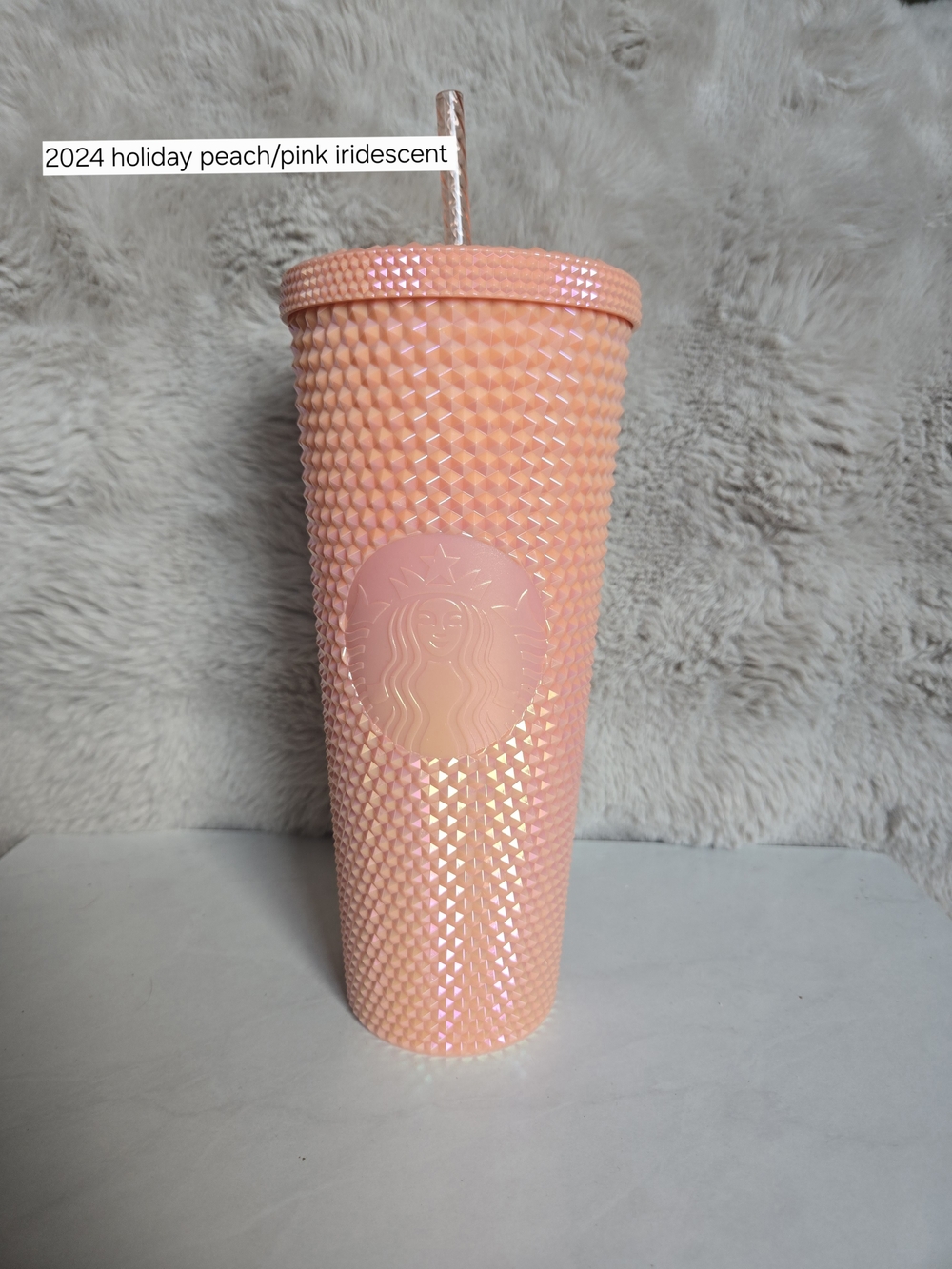 Starbucks Peach Iridescent Studded Tumbler